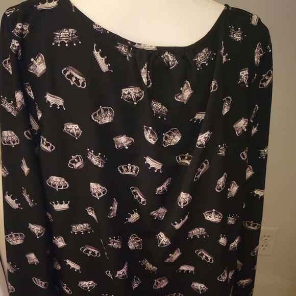 Thakoon Long Sleeve Crown Print Popover Top Size XL - Picture 3 of 5